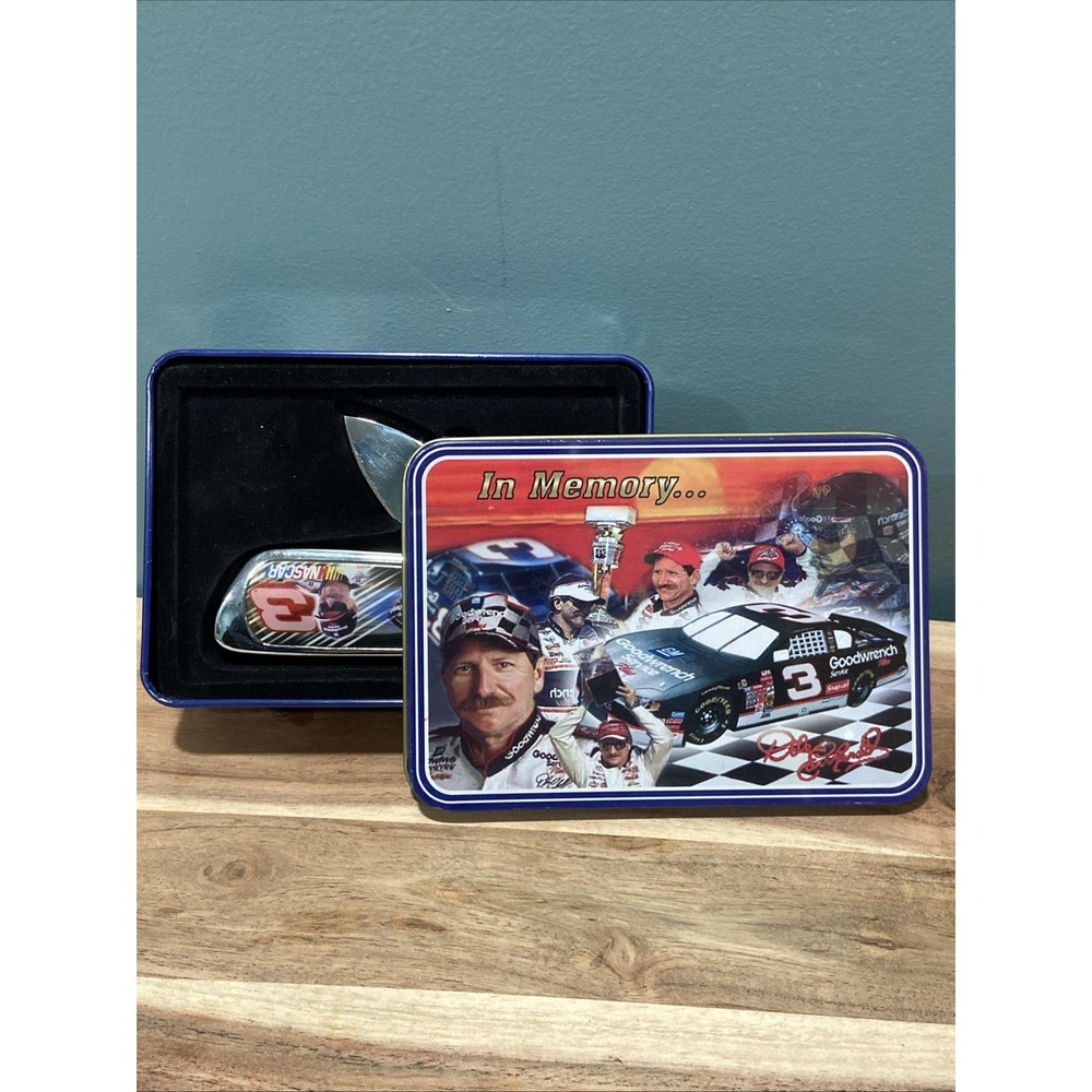 Dale Earnhardt Sr #3 In Memory Collectors Knife In Tin ~ NASCAR
